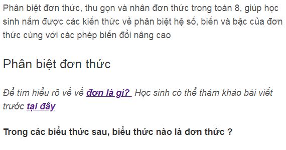 Phân biệt đơn thức