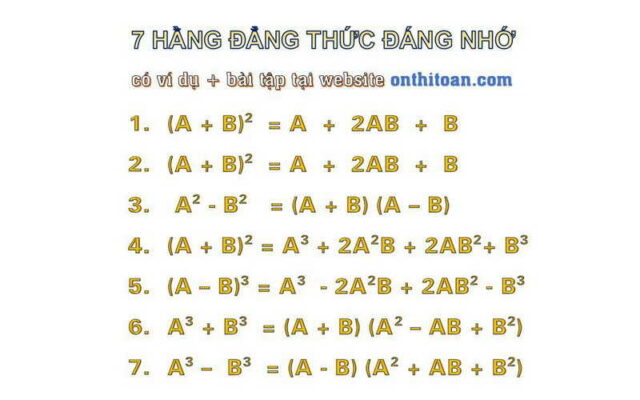 7 hằng đẳng thức đáng nhớ