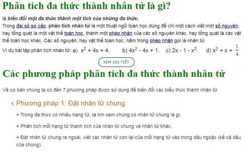 Phân tích đa thức